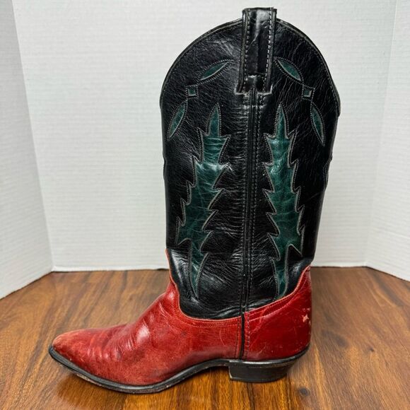 Vintage Code West Cowboy Boots Black and Red Women’s Size 6.5 Western Boho - Picture 5 of 12